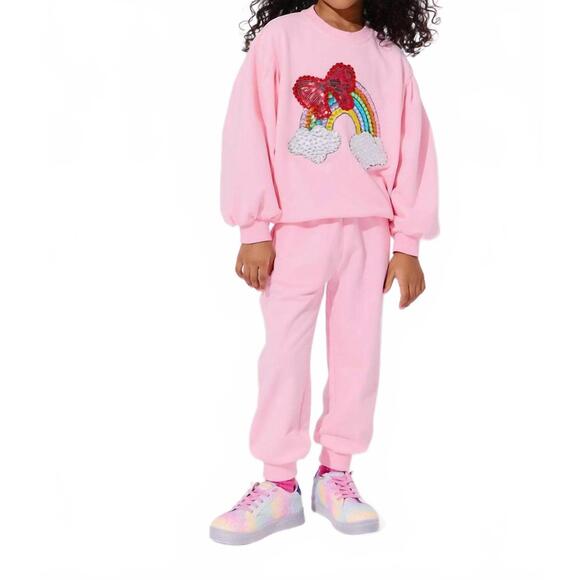 LOLA + THE BOYS Other - NEW LOLA + THE BOYS bow rainbow gems set in pink